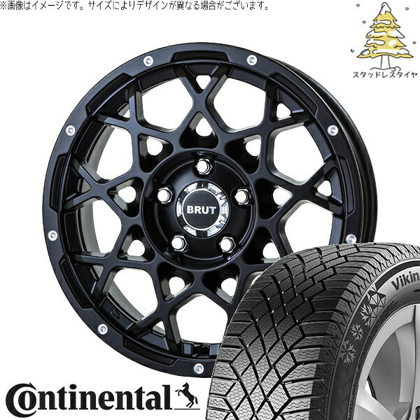 コンチネンタル バイキングコンタクト7 265/70R17 + ブルート BR-55 ミルドサティンブラック 17インチ 7.5J +20 6H139.7P スタッドレス・ホイール4本セット。1枚目。