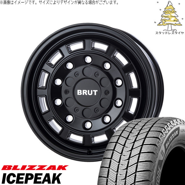 ブリヂストン ブリザック ICEPEAK 215/65R16 + ブルート BR-70 ミリタリーブラック 16インチ 6.5J +38 6H139.7P スタッドレス・ホイール4本セット。1枚目。