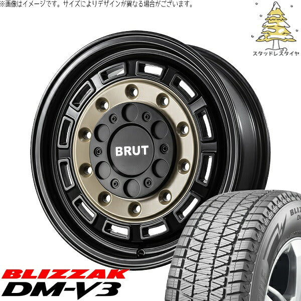 ブリヂストン ブリザック DM-V3 215/70R16 + ブルート BR-70 ベージュブラック 16インチ 6.5J +38 6H139.7P スタッドレス・ホイール4本セット。1枚目。