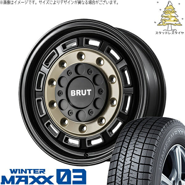 ダンロップ ウィンターマックス03 215/65R16 + ブルート BR-70 ベージュブラック 16インチ 6.5J +38 6H139.7P スタッドレス・ホイール4本セット。1枚目。