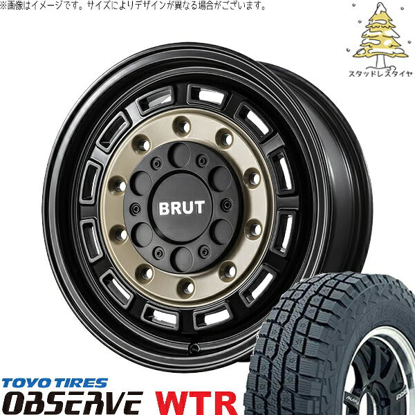 トーヨータイヤ オブザーブ W/T-R 215/65R16 + ブルート BR-70 ベージュブラック 16インチ 6.5J +38 6H139.7P スタッドレス・ホイール4本セット。1枚目。