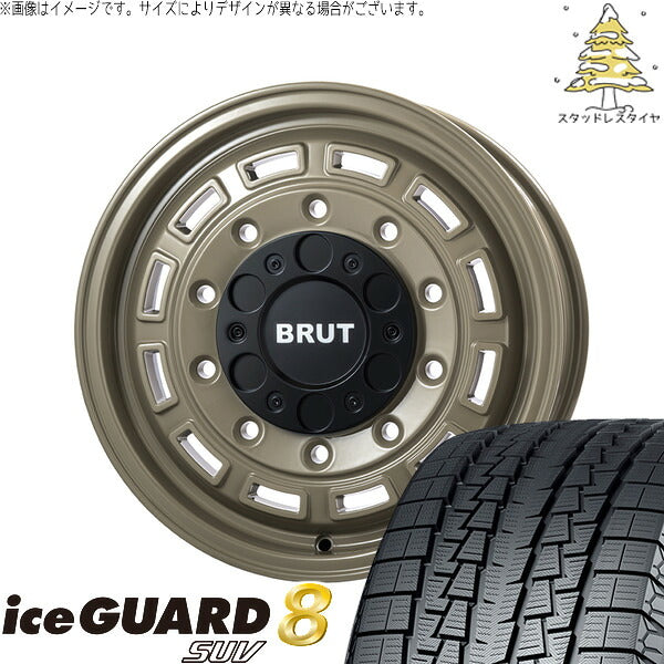 ヨコハマタイヤ アイスガード8 SUV 215/65R16 + ブルート BR-70 ベージュ 16インチ 6.5J +38 6H139.7P スタッドレス・ホイール4本セット。1枚目。