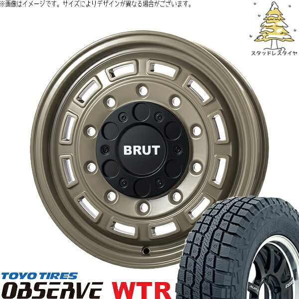 トーヨータイヤ オブザーブ W/T-R 215/65R16 + ブルート BR-70 ベージュ 16インチ 6.5J +38 6H139.7P スタッドレス・ホイール4本セット。1枚目。