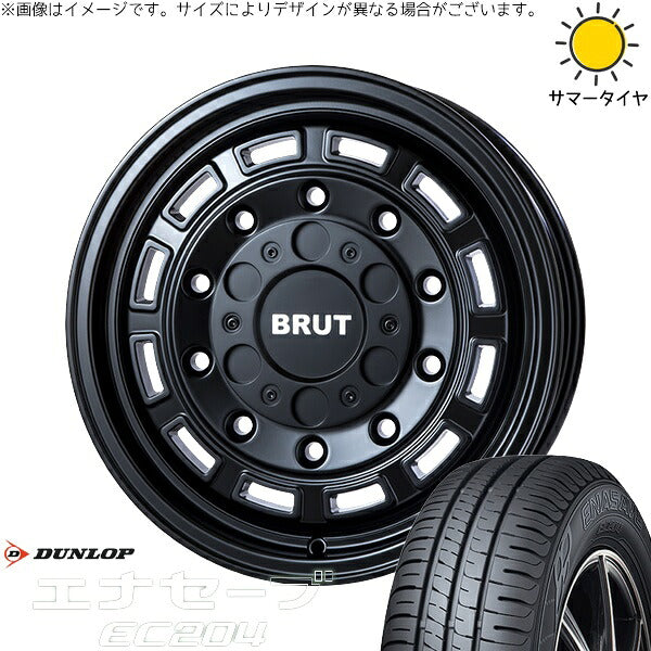 ダンロップ エナセーブ EC204 205/60R16 + ブルート BR-70 ミリタリーブラック 16インチ 6.5J +30 5H100P サマー・ホイール4本セット。1枚目。