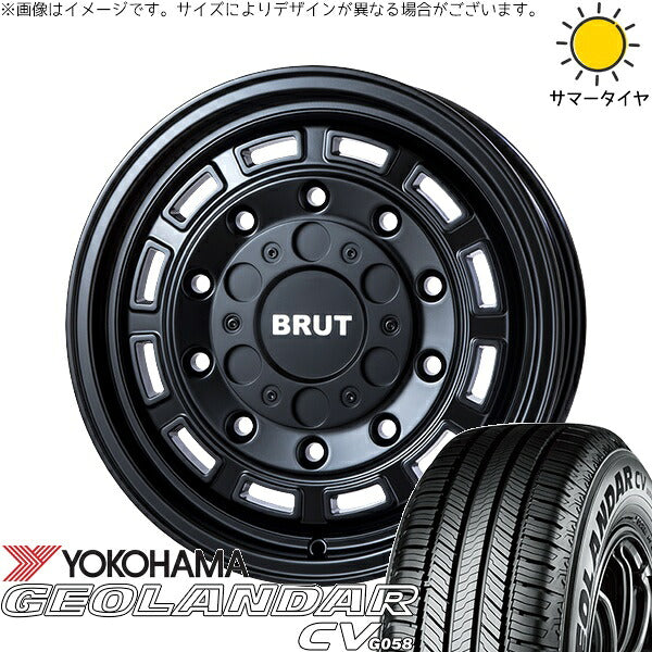 ヨコハマタイヤ ジオランダーCV G058 225/70R16 + ブルート BR-70 ミリタリーブラック 16インチ 6.5J +30 5H100P サマー・ホイール4本セット。1枚目。