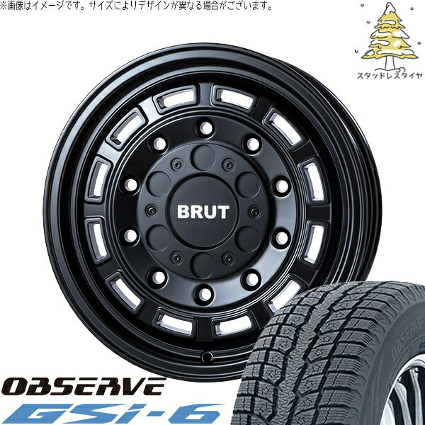 トーヨータイヤ オブザーブ Gsi-6 215/70R16 + ブルート BR-70 ミリタリーブラック 16インチ 6.5J +30 5H100P スタッドレス・ホイール4本セット。1枚目。