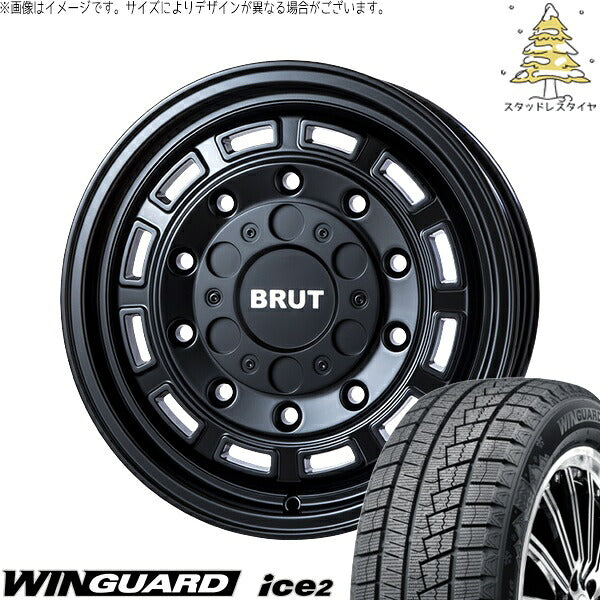 ネクセン ウィンガード アイス2 195/60R16 + ブルート BR-70 ミリタリーブラック 16インチ 6.5J +30 5H100P スタッドレス・ホイール4本セット。1枚目。