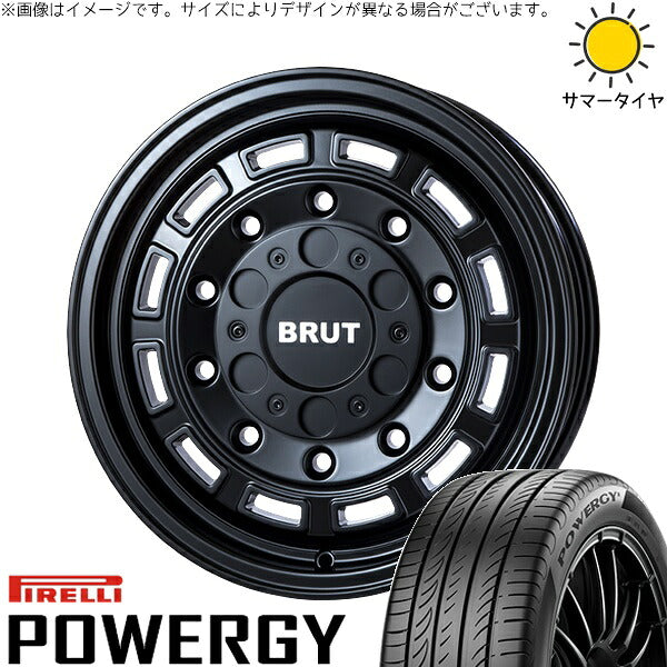 ピレリ パワジー 205/60R16 + ブルート BR-70 ミリタリーブラック 16インチ 6.5J +30 5H100P サマー・ホイール4本セット。1枚目。