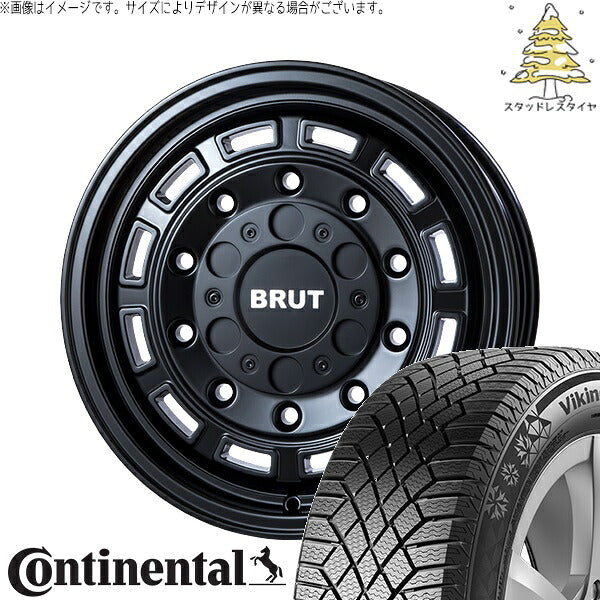 コンチネンタル バイキングコンタクト7 215/70R16 + ブルート BR-70 ミリタリーブラック 16インチ 6.5J +38 6H139.7P スタッドレス・ホイール4本セット。1枚目。