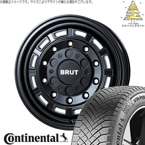 コンチネンタル バイキングコンタクト8 205/60R16 + ブルート BR-70 ミリタリーブラック 16インチ 6.5J +30 5H100P スタッドレス・ホイール4本セット。1枚目。