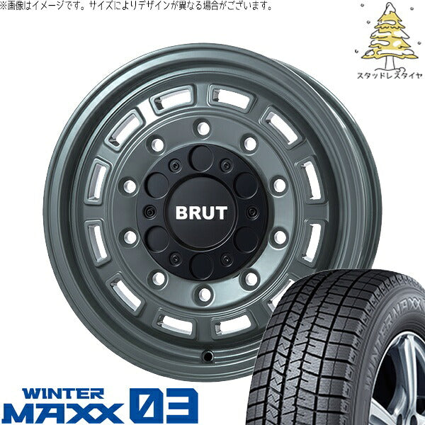 ダンロップ ウィンターマックス03 215/65R16 + ブルート BR-70 アーバンカーキ 16インチ 6.5J +38 6H139.7P スタッドレス・ホイール4本セット。1枚目。
