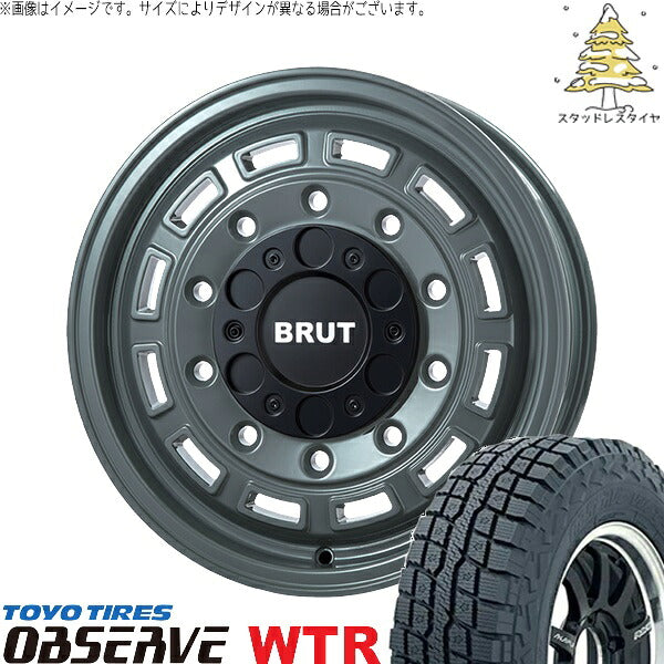 トーヨータイヤ オブザーブ W/T-R 215/65R16 + ブルート BR-70 アーバンカーキ 16インチ 6.5J +38 6H139.7P スタッドレス・ホイール4本セット。1枚目。