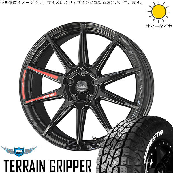 モンスタタイヤ テレーングリッパー 225/60R18 + サーキュラー C10R グロスブラック 18インチ 7.0J +48 5H114.3P サマー・ホイール4本セット。1枚目。