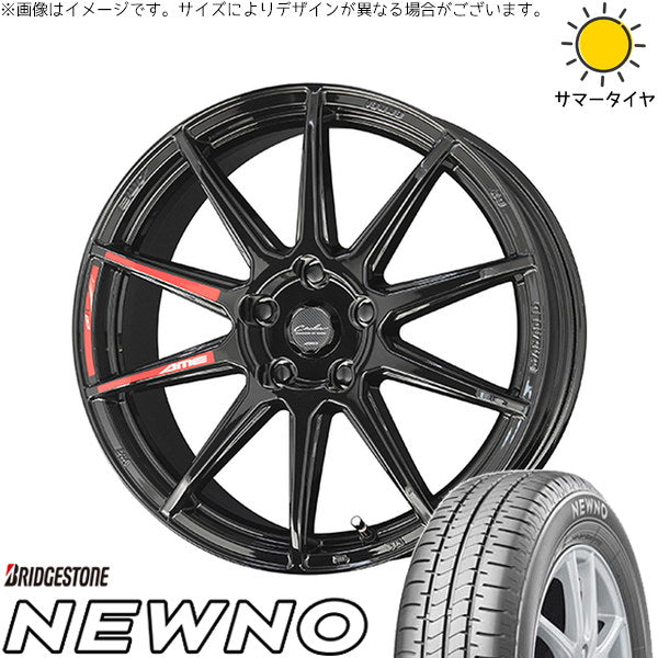 ブリヂストン ニューノ 225/45R18 + サーキュラー C10R グロスブラック 18インチ 7.0J +48 5H114.3P サマー・ホイール4本セット。1枚目。