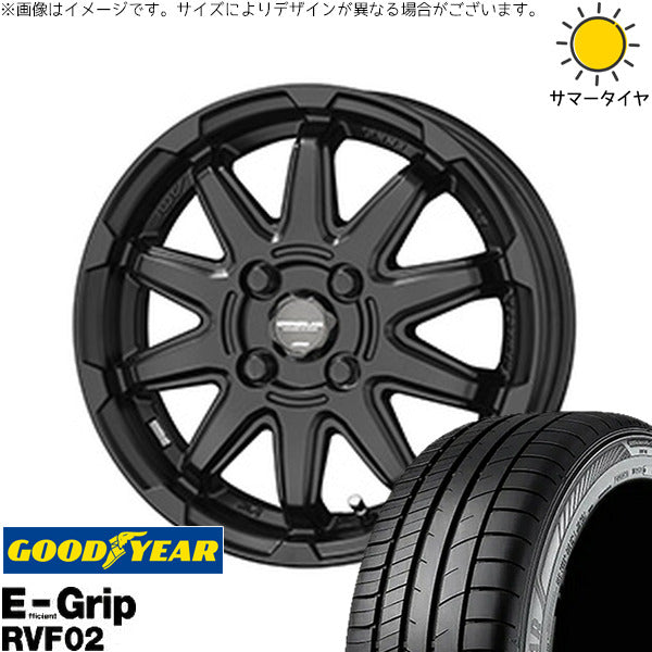 グッドイヤー エフィシェントグリップ RVF02 165/55R15 + サーキュラー C10S マットブラック 15インチ 4.5J +45 4H100P サマー・ホイール4本セット。1枚目。