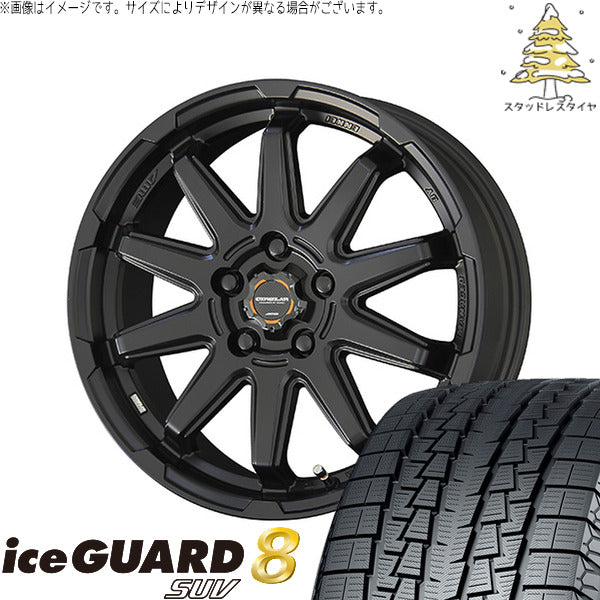 ヨコハマタイヤ アイスガード8 SUV 225/60R17 + サーキュラー C10S マットブラック 17インチ 7.0J +38 5H114.3P スタッドレス・ホイール4本セット。1枚目。