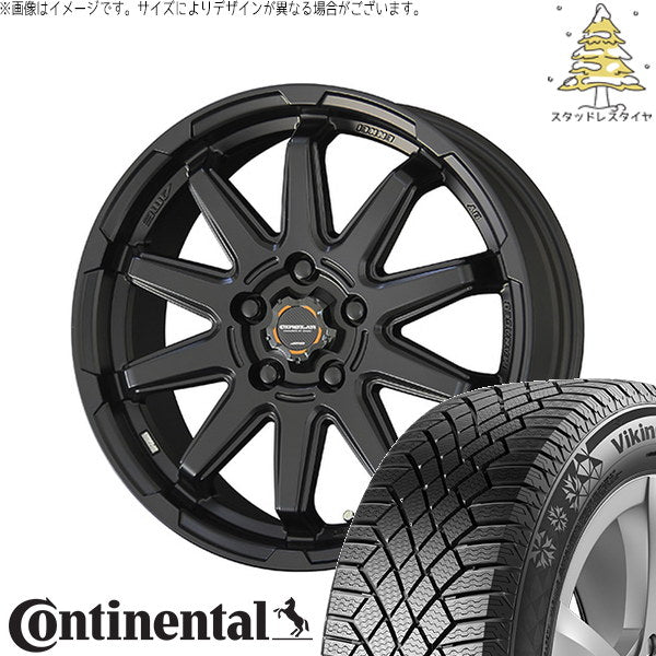 コンチネンタル バイキングコンタクト7 215/70R16 + サーキュラー C10S マットブラック 16インチ 6.5J +38 5H114.3P スタッドレス・ホイール4本セット。1枚目。