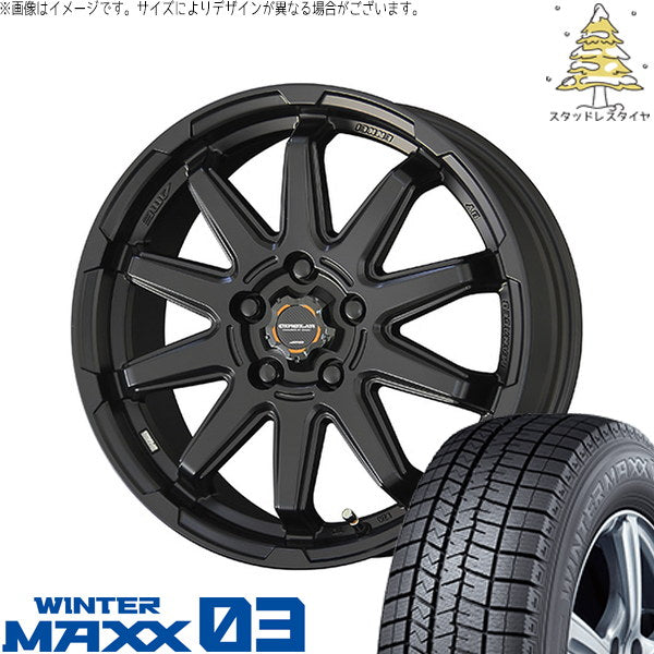 ダンロップ ウィンターマックス03 225/65R17 + サーキュラー C10S マットブラック 17インチ 7.0J +38 5H114.3P スタッドレス・ホイール4本セット。1枚目。