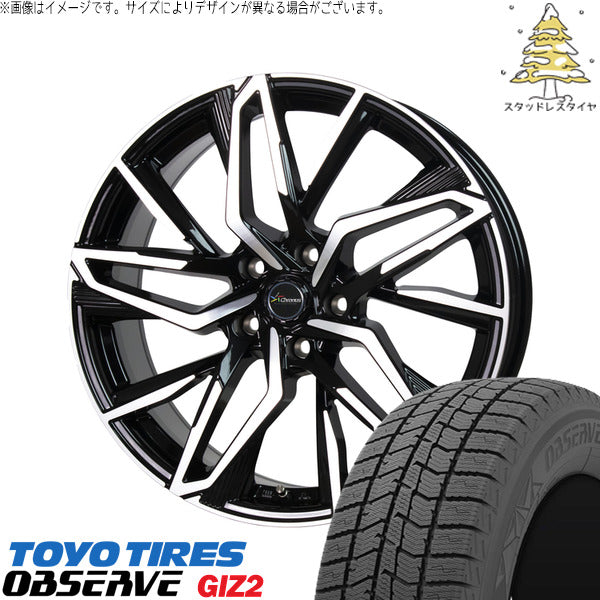 トーヨータイヤ OBSERVE 225/55R19 + クロノス CH-112 メタリックブラックポリッシュ 19インチ 7.5J +48 5H114.3P スタッドレス・ホイール4本セット。1枚目。