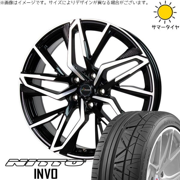 ニットー インボ 225/40R19 + クロノス CH-112 メタリックブラックポリッシュ 19インチ 8J +35 5H114.3P サマー・ホイール4本セット。1枚目。