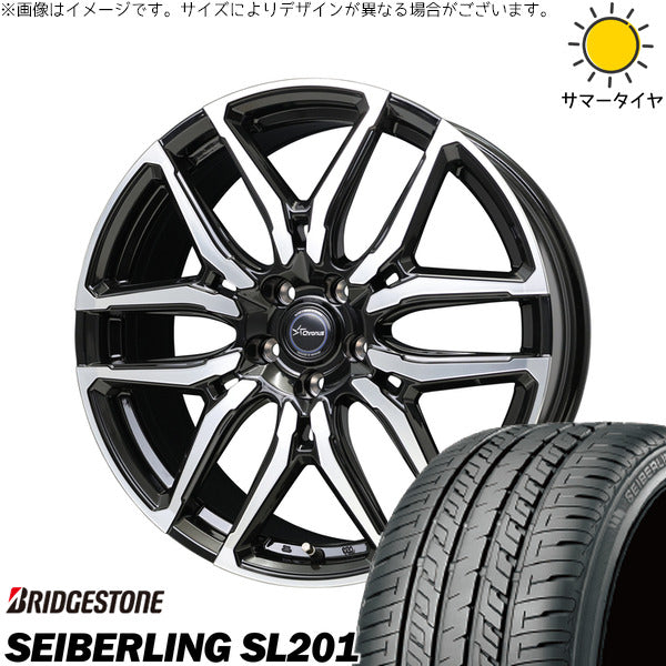 ブリヂストン SEBERLING SL201 165/55R15 + クロノス CH-114 ブラックポリッシュ 15インチ 5.5J +43 4H100P サマー・ホイール4本セット。1枚目。