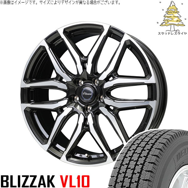ブリヂストン ブリザック VL10 145/80R12 + クロノス CH-114 ブラックポリッシュ 12インチ 4J +43 4H100P スタッドレス・ホイール4本セット。1枚目。