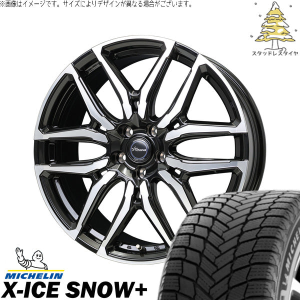 ミシュラン エックスアイス スノー+ 225/60R17 + クロノス CH-114 ブラックポリッシュ 17インチ 7J +45 5H100P スタッドレス・ホイール4本セット。1枚目。