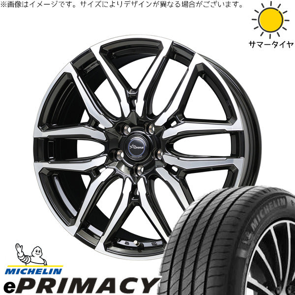 ミシュラン E PRIMACY 225/40R18 + クロノス CH-114 ブラックポリッシュ 18インチ 8J +42 5H114.3P サマー・ホイール4本セット。1枚目。