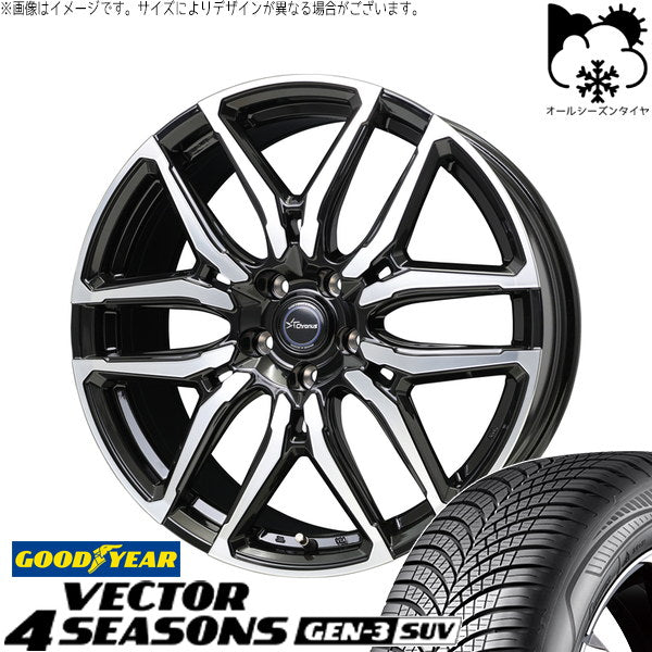 グッドイヤー ベクター4シーズンズ GEN-3 SUV 225/60R17 + クロノス CH-114 ブラックポリッシュ 17インチ 7J +38 5H114.3P オールシーズン・ホイール4本セット。1枚目。