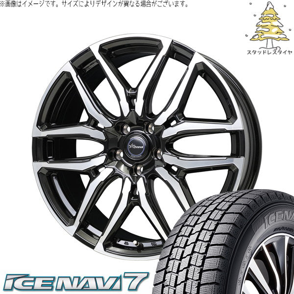 グッドイヤー アイスナビ7 215/40R18 + クロノス CH-114 ブラックポリッシュ 18インチ 7J +53 5H114.3P スタッドレス・ホイール4本セット。1枚目。