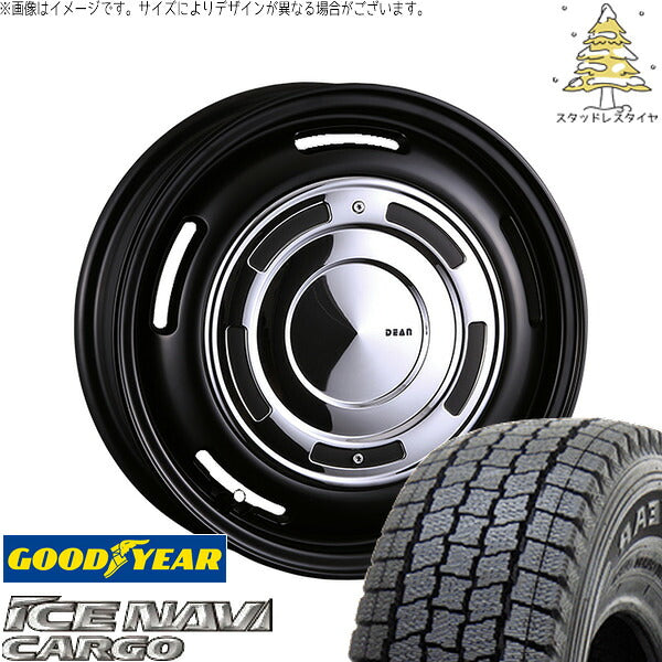 グッドイヤー アイスナビカーゴ 165/80R14 + ディーン クロスカントリー マットブラック 14インチ 5J +43 4H114.3P スタッドレス・ホイール4本セット。1枚目。
