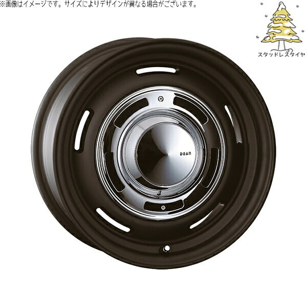 輸入スタッドレスタイヤ(銘柄指定不可) 185/70R14 + ディーン クロスカントリー マットブラック 14インチ 5J +43 4H114.3P ホイール4本セット。1枚目。