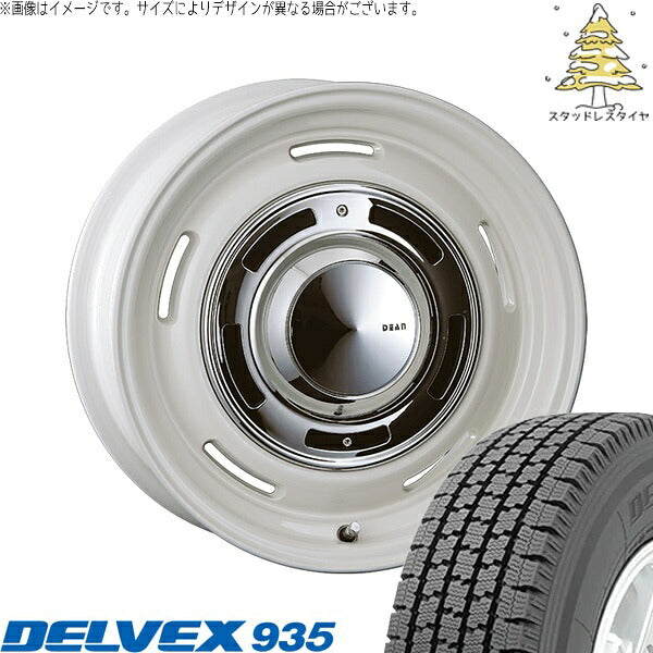 トーヨータイヤ デルベックス 935 145/80R12 + ディーン クロスカントリー マーガレットホワイト 12インチ 4.00B +42 4H100P スタッドレス・ホイール4本セット。1枚目。
