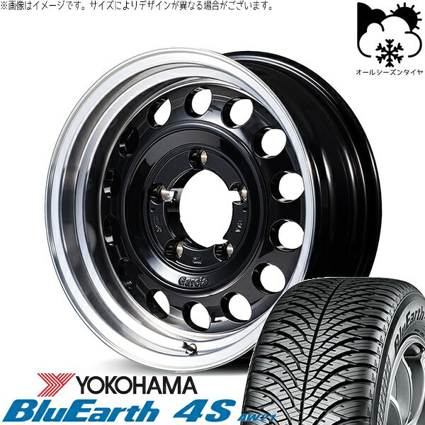 ヨコハマタイヤ ブルーアース4S AW21 215/70R16 + MIDホイール ガルシア シスコ タイプ2 ブラックリムポリッシュ 16インチ 5.5J +20 5H139.7P オールシーズン・ホイール4本セット。1枚目。
