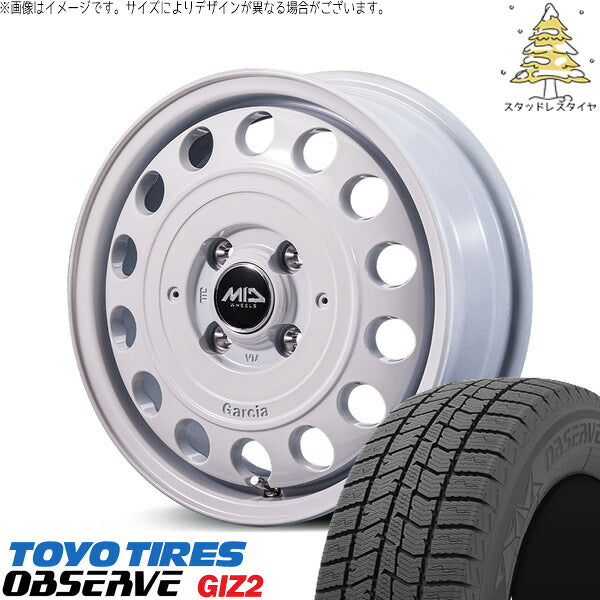 トーヨータイヤ OBSERVE 165/70R14 + MIDホイール ガルシア シスコ タイプ2 オールドイングリッシュホワイト 14インチ 4.5J +45 4H100P スタッドレス・ホイール4本セット。1枚目。