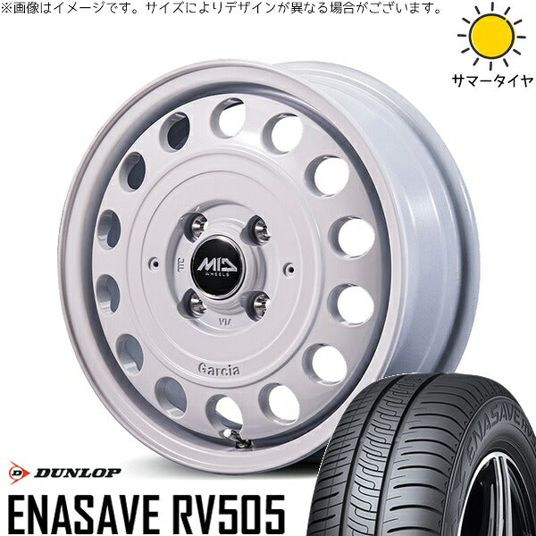 ダンロップ エナセーブ RV505 165/55R15 + MIDホイール ガルシア シスコ タイプ2 オールドイングリッシュホワイト 15インチ 4.5J +45 4H100P サマー・ホイール4本セット。1枚目。