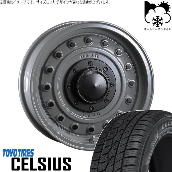 トーヨータイヤ セルシアス 165/70R14 + ディーン コロラド スティールグレー 14インチ 4.5J +43 4H100P オールシーズン・ホイール4本セット。1枚目。
