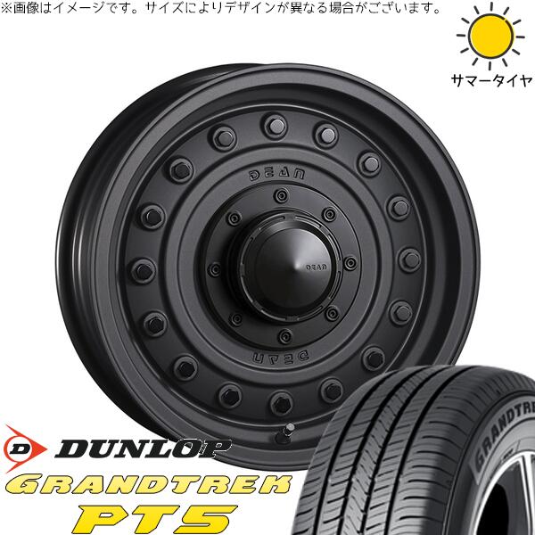 ダンロップ グラントレック PT5 175/80R16 + ディーン コロラド マットチャコールブラック 16インチ 5.5J +20 5H139.7P サマー・ホイール4本セット。1枚目。