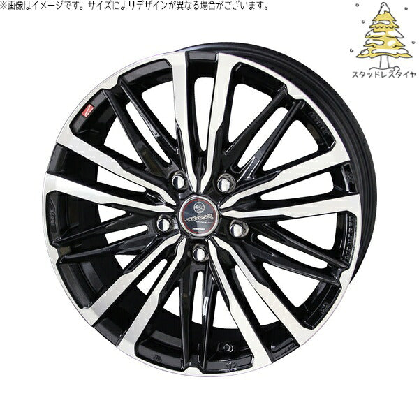 輸入スタッドレスタイヤ(銘柄指定不可) 205/60R16 + スマック クレスト サファイアブラックポリッシュ 16インチ 6.5J +38 5H114.3P ホイール4本セット。1枚目。