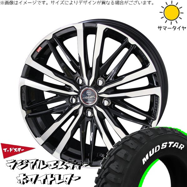 マッドスター ラジアルMT 215/65R16 + スマック クレスト サファイアブラックポリッシュ 16インチ 6.5J +38 5H114.3P サマー・ホイール4本セット。1枚目。