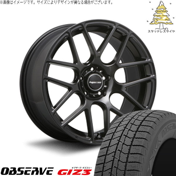 トーヨータイヤ オブザーブ GIZ3 195/50R19 + ハイペリオン CVM ハーフグロスブラック 19インチ 8.5J +45 5H114.3P スタッドレス・ホイール4本セット。1枚目。
