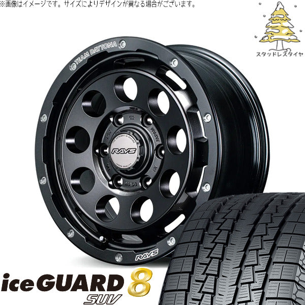 ヨコハマタイヤ アイスガード8 SUV 265/65R18 + チームデイトナ D9 specM スーパーダークガンメタ 18インチ 8.5J +55 6H139.7P スタッドレス・ホイール4本セット。1枚目。