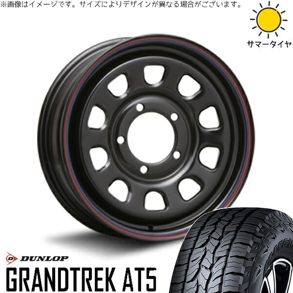 ダンロップ グラントレック AT5 205/70R15 + デイトナ SS ブラック 15インチ 6J ±0 5H139.7P サマー・ホイール4本セット。1枚目。
