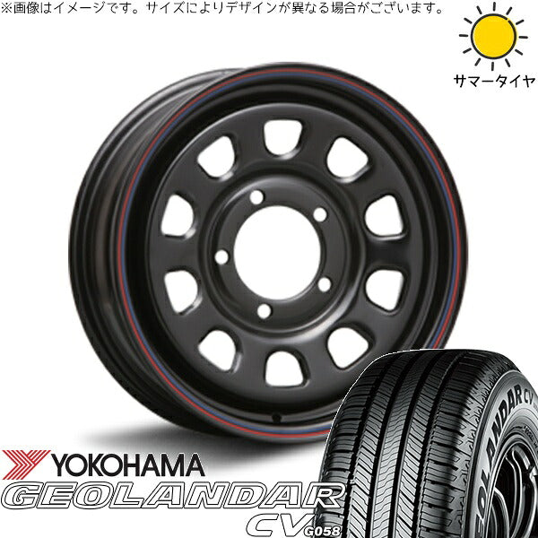 ヨコハマタイヤ ジオランダーCV G058 205/70R15 + デイトナ SS ブラック 15インチ 6J ±0 5H139.7P サマー・ホイール4本セット。1枚目。