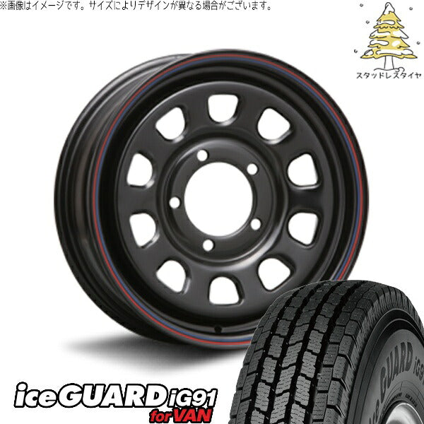 ヨコハマタイヤ アイスガード91 IG91 225/70R16 + デイトナ SS ブラック 16インチ 6J ±0 5H139.7P スタッドレス・ホイール4本セット。1枚目。
