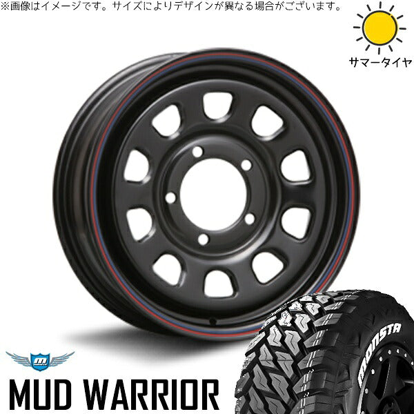 モンスタタイヤ マッドウォーリアー (MUD WARRIOR) 215/70R16 + デイトナ SS ブラック 16インチ 5.5J +20 5H139.7P サマー・ホイール4本セット。1枚目。