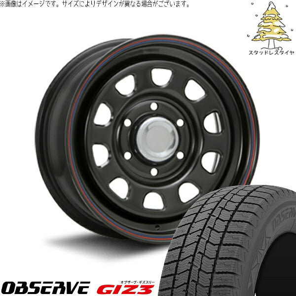 トーヨータイヤ オブザーブ GIZ3 215/70R15 + デイトナ SS ブラック 15インチ 6J +45 6H139.7P スタッドレス・ホイール4本セット。1枚目。