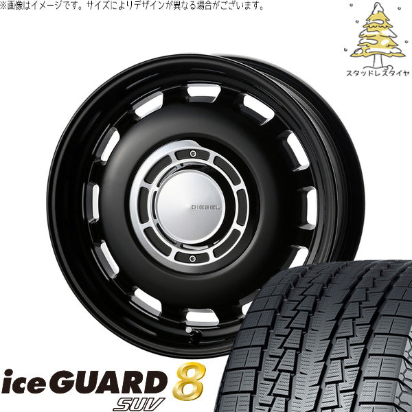 ヨコハマタイヤ アイスガード8 SUV 215/65R16 + クロスブラッド ディーゼル サテンブラック 16インチ 6.5J +38 6H139.7P スタッドレス・ホイール4本セット。1枚目。