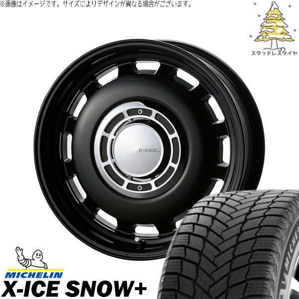 ミシュラン エックスアイス スノー+ 215/65R16 + クロスブラッド ディーゼル サテンブラック 16インチ 6.5J +38 6H139.7P スタッドレス・ホイール4本セット。1枚目。