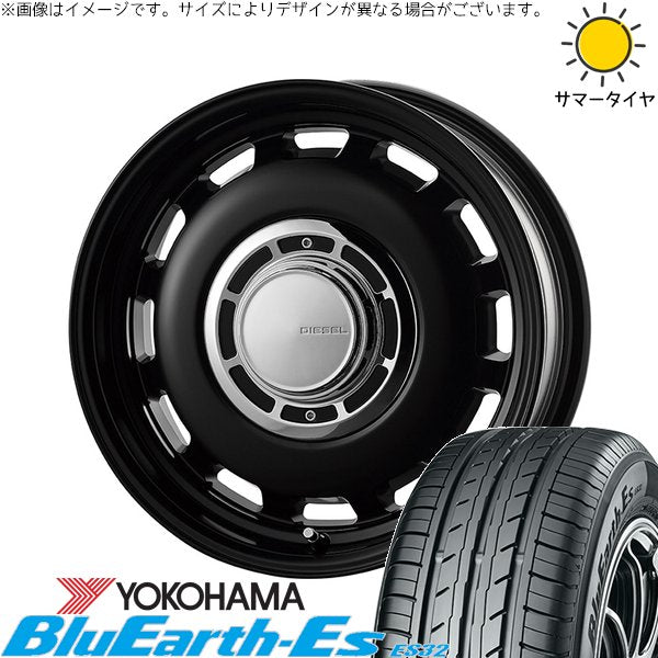 ヨコハマタイヤ ブルーアース ES32 175/65R15 + クロスブラッド ディーゼル サテンブラック 15インチ 6J +42 5H100P サマー・ホイール4本セット。1枚目。
